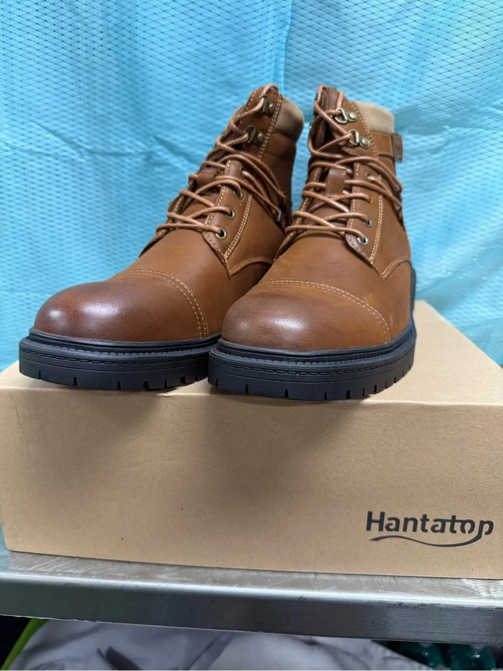 Brown Men’s Lace-Up Leather Work Boots